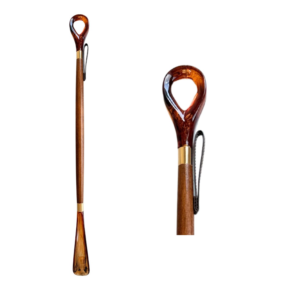 Schmuck Schuhanzieher Motiv Ring - Schuhlöffel – Anziehhilfe aus hochwertigem Kunststoff mit Holz Schmuck Schuhanzieher Motiv Ring - Schuhlöffel – Anziehhilfe aus hochwertigem Kunststoff mit Holz