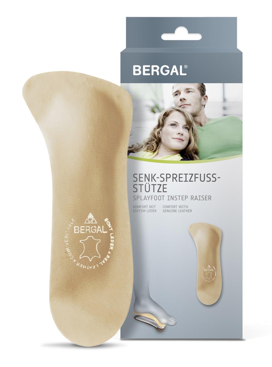 BERGAL Leder Halbsohle Senk-Spreizfuß-Stütze mit Pelotte und Senkfuß Keil BERGAL Leder Halbsohle Senk-Spreizfuß-Stütze mit Pelotte und Senkfuß Keil