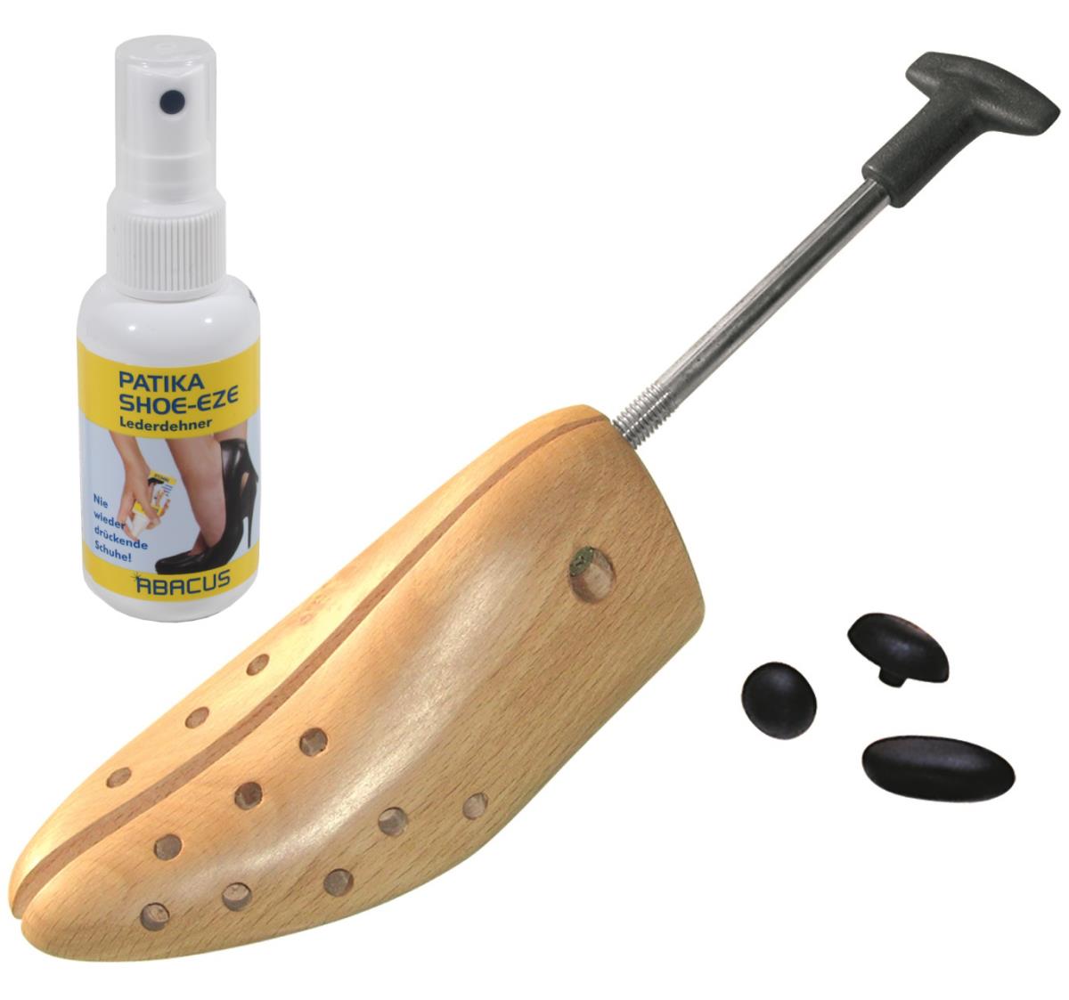 Schuhdehner mit Dehnspray Shoe Eze - Schuhweiter Buchenholz Schuhspanner Schuhdehner mit Dehnspray Shoe Eze - Schuhweiter Buchenholz Schuhspanner