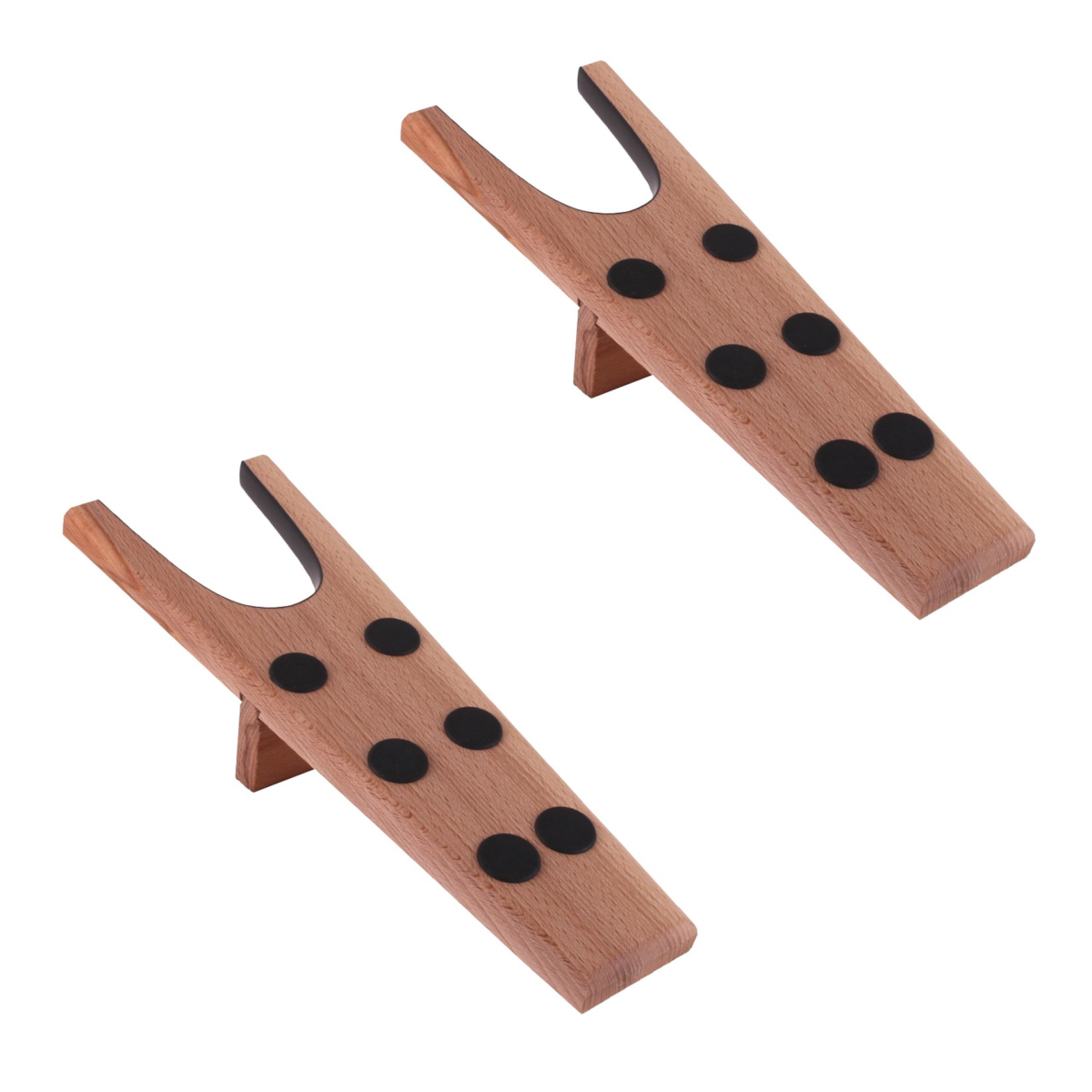 2 Stück Stiefelknecht Ausziehhilfe aus Buchenholz mit 6 Gummi-Noppen 2 Stück Stiefelknecht Ausziehhilfe aus Buchenholz mit 6 Gummi-Noppen