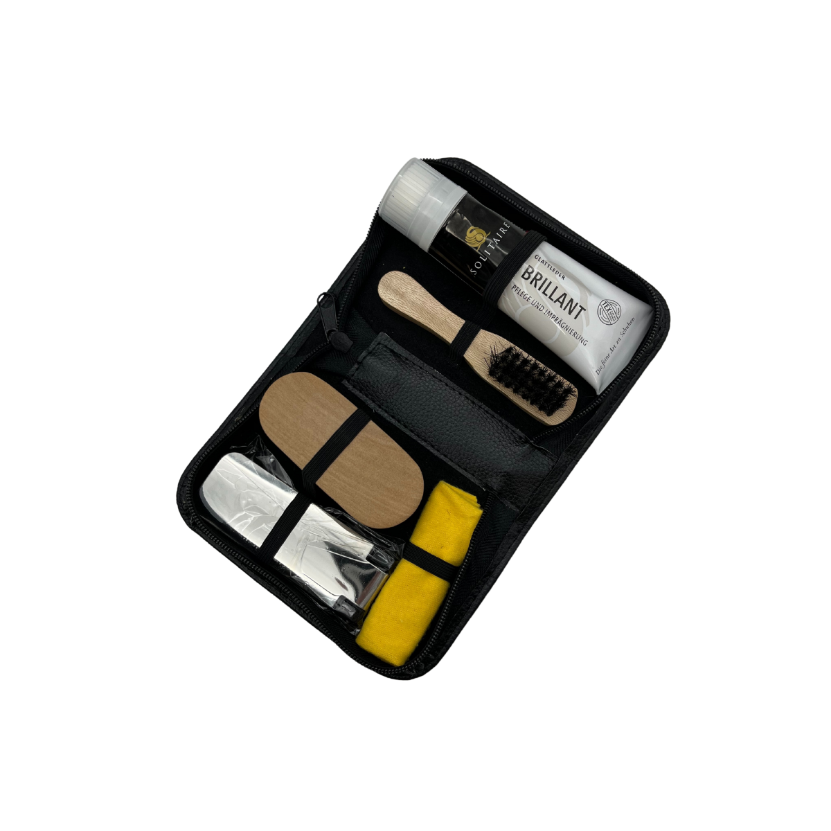 Reise Schuhpflege Etui - komplett gefüllt - auch für zuhause Reise Schuhpflege Etui - komplett gefüllt - auch für zuhause