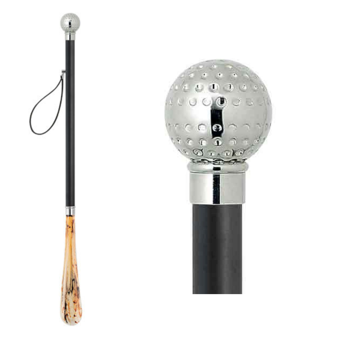 Design Schuhanzieher Motiv Golfball mit Gravur - Schuhlöffel - Anziehhilfe mit Wunschtext