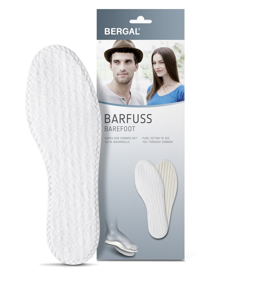 2 Paar Barfußsohlen BERGAL 100% Baumwolle Einlegesohlen Frischeeinlagen Gr.36-48 2 Paar Barfußsohlen BERGAL 100% Baumwolle Einlegesohlen Frischeeinlagen Gr.36-48