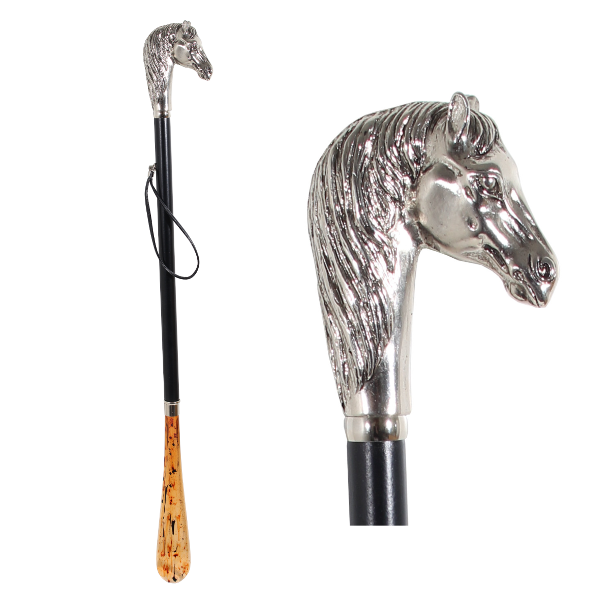 Design Schuhanzieher Motiv Pferd mit Gravur - Schuhlöffel - Anziehhilfe mit Wunschtext Design Schuhanzieher Motiv Pferd mit Gravur - Schuhlöffel - Anziehhilfe mit Wunschtext