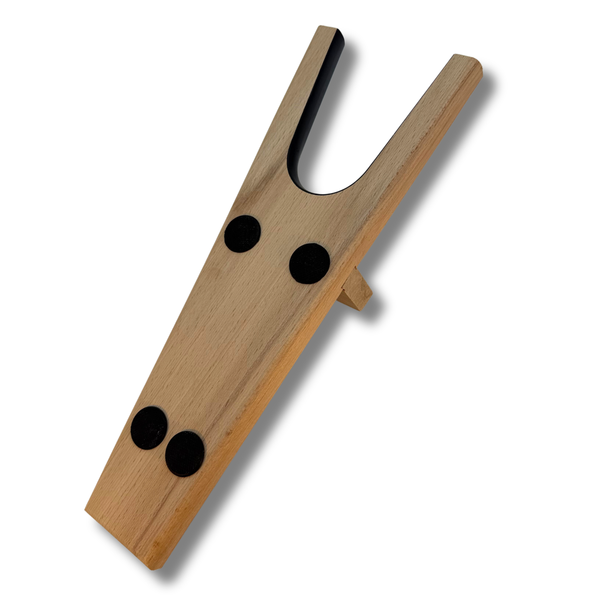 1 Stück Stiefelknecht Ausziehhilfe aus Buchenholz mit 4 Gummi-Noppen