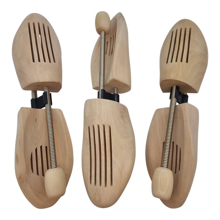 Delfa Set aus 3 Paar Holz Schuhspanner Schuhformer Schuhstrecker mit Spiralfeder Damen Herren Gr. 38/39