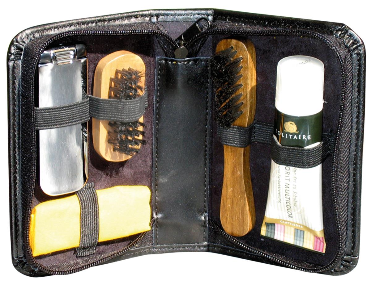 LXDDP 8 STÜCKE Tragbare Schuhputzset Schwarz & Transparent Pinsel Set für Stiefel Schuhpflege Komplettreiniger Kit Reinigungswerkzeuge 
