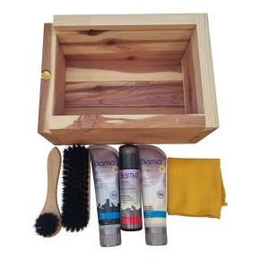 DELFA Schuhpflege Kiste aus Zedernholz mit Bama Pflegemitteln