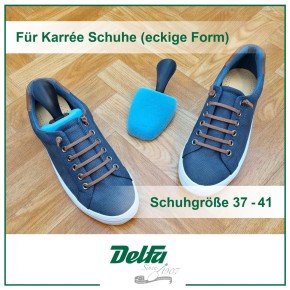DELFA Samty Schuhspanner Schuhformer Schuhstrecker aus Schaumstoff, für Karrée Schuhe (eckige Form), Set aus 5 Paar, Schuhspanner für Damen, Größe 37 - 41